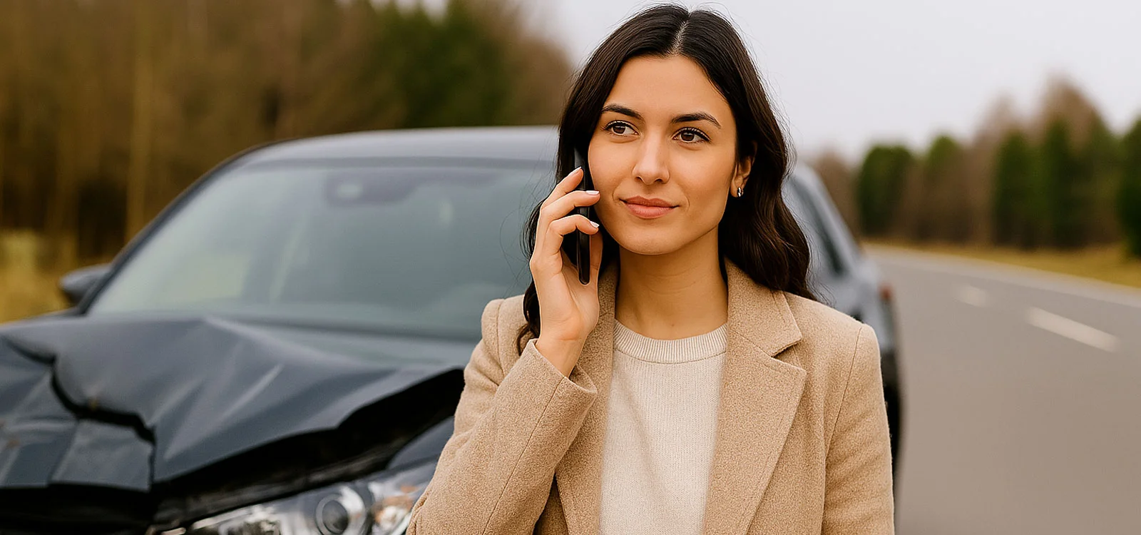 Kfz-Gutachter berät Kundin zur Fahrzeugbegutachtung vor einem Pkw